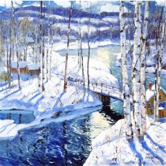 Mountain Stream Painting Reproduction