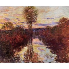 The Small Arm of the Seine at Mosseaux, Evening Painting Reproduction