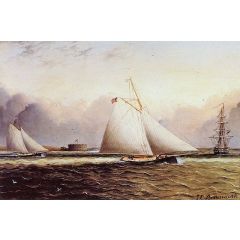 Yacht Race off Castle Rock Painting Reproduction