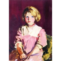 Girl in Pink Painting Reproduction