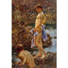 A bathing group Painting Reproduction