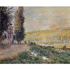 The Banks of the Seine, Lavacourt Painting Reproduction
