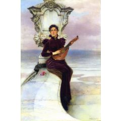 The Mandolin Player Painting Reproduction