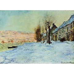Lavacourt, Sun and Snow Painting Reproduction