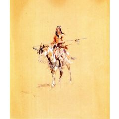 Indian on Horseback Painting Reproduction