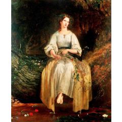Ophelia Weaving Her Garlands Painting Reproduction