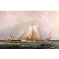 The Hurricane Cup Race: Dauntless v. Columbia Painting Reproduction