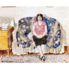 Woman in an Interior Painting Reproduction