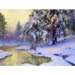 Pine Tree At Sunset Painting Reproduction