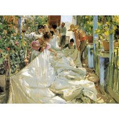 Mending the Sail Painting Reproduction