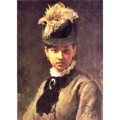 Portrait of Vera Repina, the Artist’s Wife. Painting Reproduction