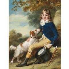Portrait of Thomas Sheppard with His Spaniel Painting Reproduction