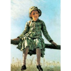 Dragon-Fly. Portrait of Vera Repina, the Artist’s Daughter. Painting Reproduction