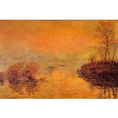 Sunset on the Seine at Lavacourt, Winter Effect Painting Reproduction