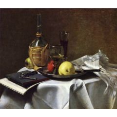Still Life with Pears and Cask Painting Reproduction
