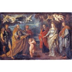 St George with Martyrs Maurus, Papianus, Domitilla, Nerus and Achilleus Painting Reproduction