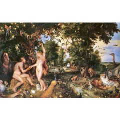 Adam and Eve in Worthy Paradise Painting Reproduction