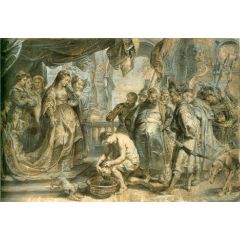 Queen Tomyris with the Head of Cyrus Painting Reproduction