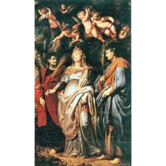 St Domitilla with St Nereus and St Achilleus Painting Reproduction