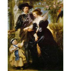 Rubens, his wife Helena Fourment, and their son Peter Paul Painting Reproduction