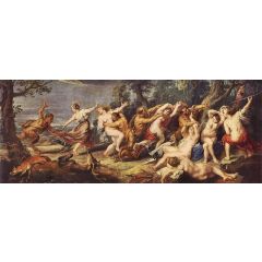 Diana and her Nymphs Surprised by the Fauns Painting Reproduction