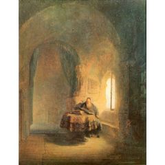 Philosopher Reading Painting Reproduction