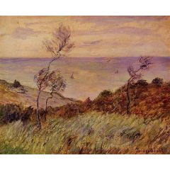 The Cliffs of Varengeville, Gust of Wind Painting Reproduction