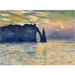 The Cliff, Etretat, Sunset Painting Reproduction