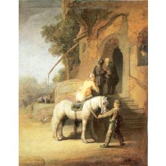 Charitable Samaritan, also known as The Good Samaritan Painting Reproduction