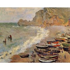 Beach at Etretat Painting Reproduction