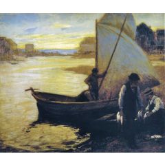 Maine Fishermen Painting Reproduction