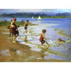 Young Bathers Painting Reproduction