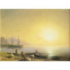 Bathing of a sheeps Painting Reproduction
