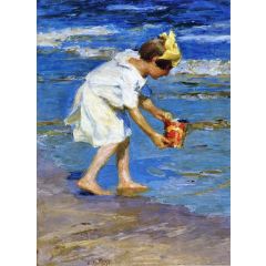 Girl with a Bucket Painting Reproduction