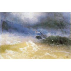 Hurricane on a sea Painting Reproduction