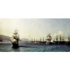 The Black Sea fleet in Feodosiya Painting Reproduction