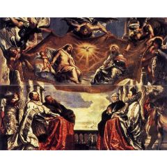 The Gonzaga Family Worshipping the Holy Trinity Painting Reproduction