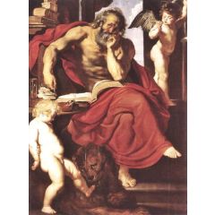 St Jerome in His Hermitage Painting Reproduction