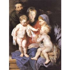 The Holy Family with Sts Elizabeth and John the Baptist Painting Reproduction