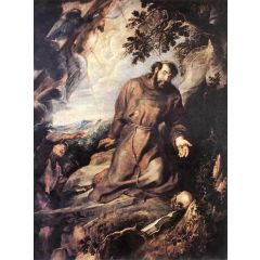 St Francis of Assisi Receiving the Stigmata Painting Reproduction