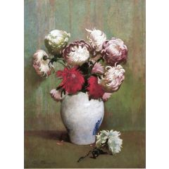 Chrysanthemums in a Canton Vase Painting Reproduction