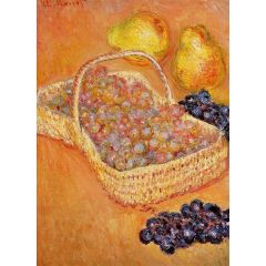 Basket of Grapes, Quinces and Pears Painting Reproduction