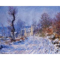 Road to Giverny in Winter Painting Reproduction