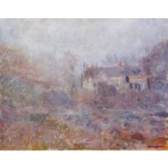 Houses at Falaise in the Fog Painting Reproduction