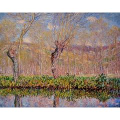 The Banks of the River Epte in Springtime Painting Reproduction