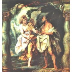 The Prophet Elijah Receiving Bread and Water from an Angel Painting Reproduction