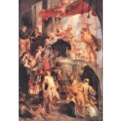 Virgin and Child Enthroned with Saints Painting Reproduction