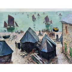 The Departure of the Boats, Etretat Painting Reproduction