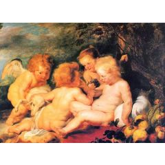 Christ and St. John with Angels Painting Reproduction