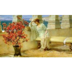 Her Eyes are with Her Thoughts and They are Far Away Painting Reproduction